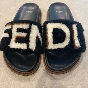 Fendi fur slides